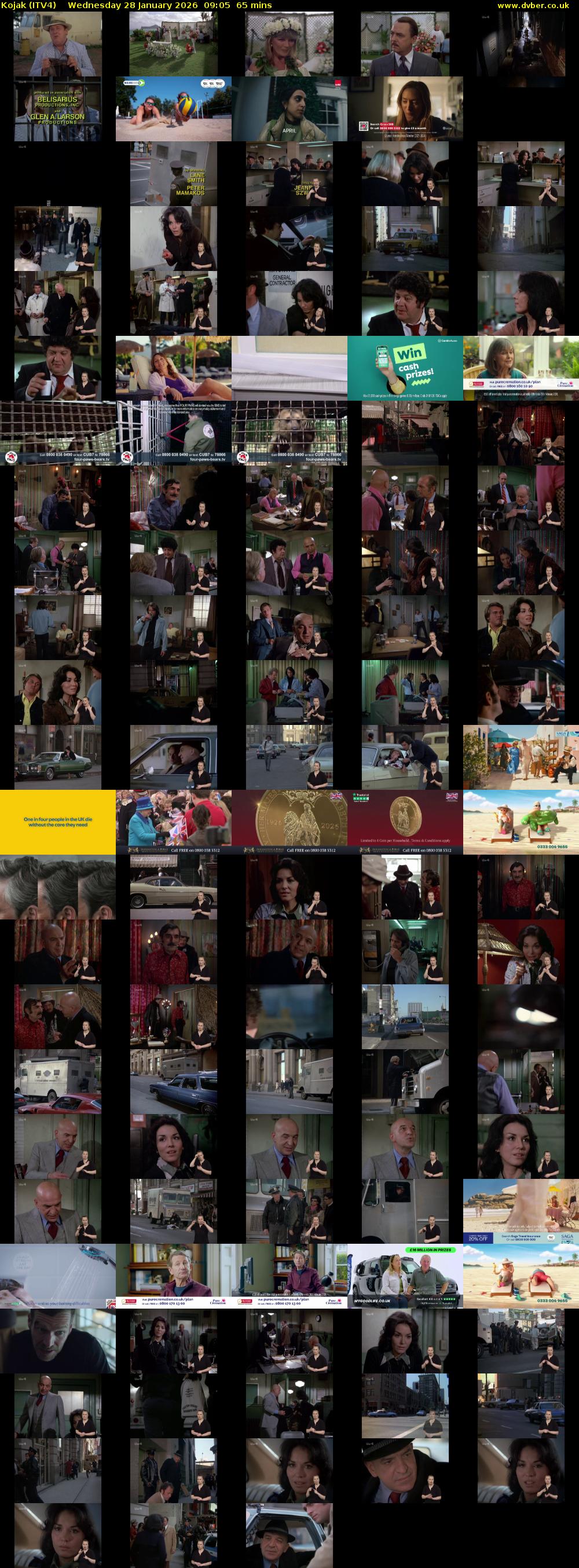 Kojak (ITV4) Wednesday 28 January 2026 09:05 - 10:10