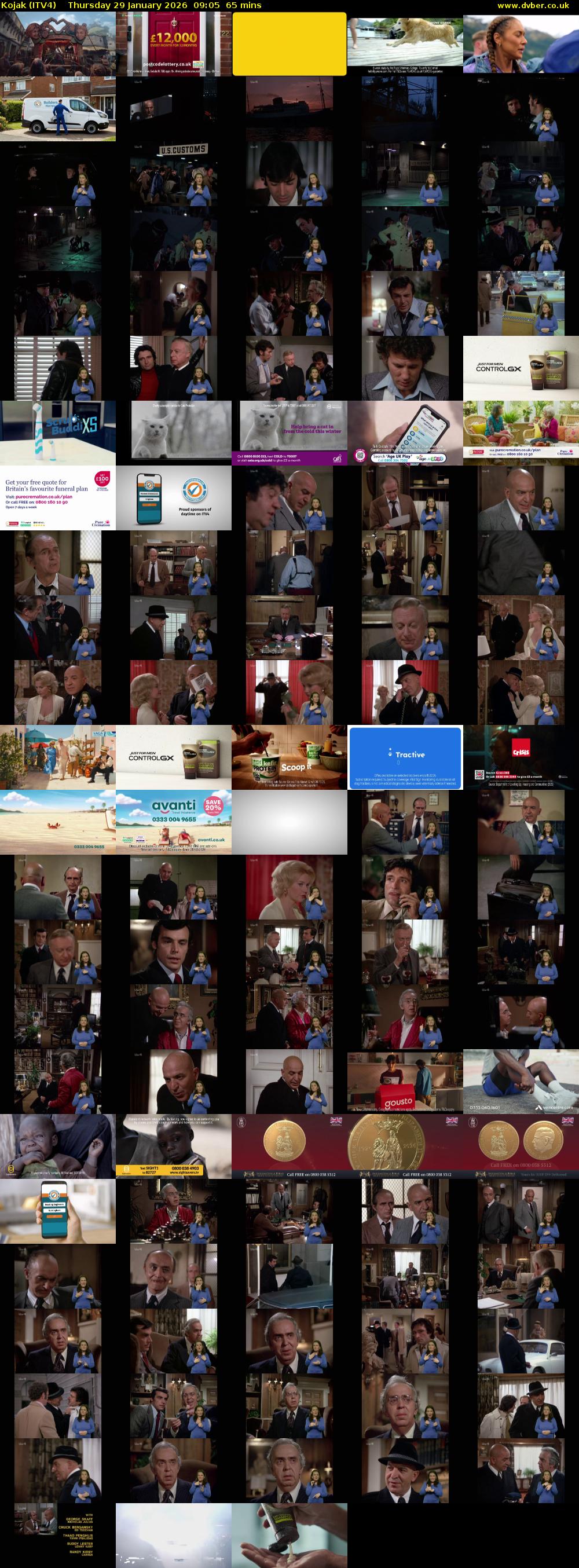 Kojak (ITV4) Thursday 29 January 2026 09:05 - 10:10