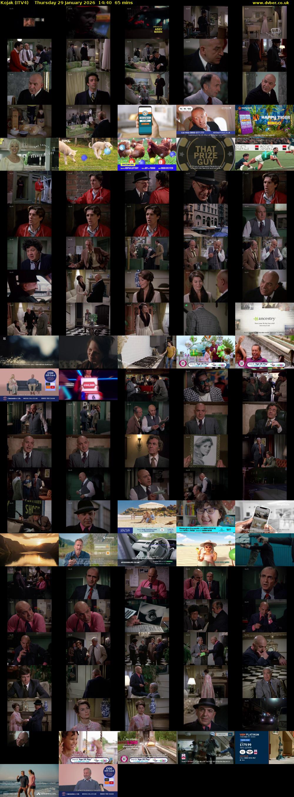 Kojak (ITV4) Thursday 29 January 2026 14:40 - 15:45