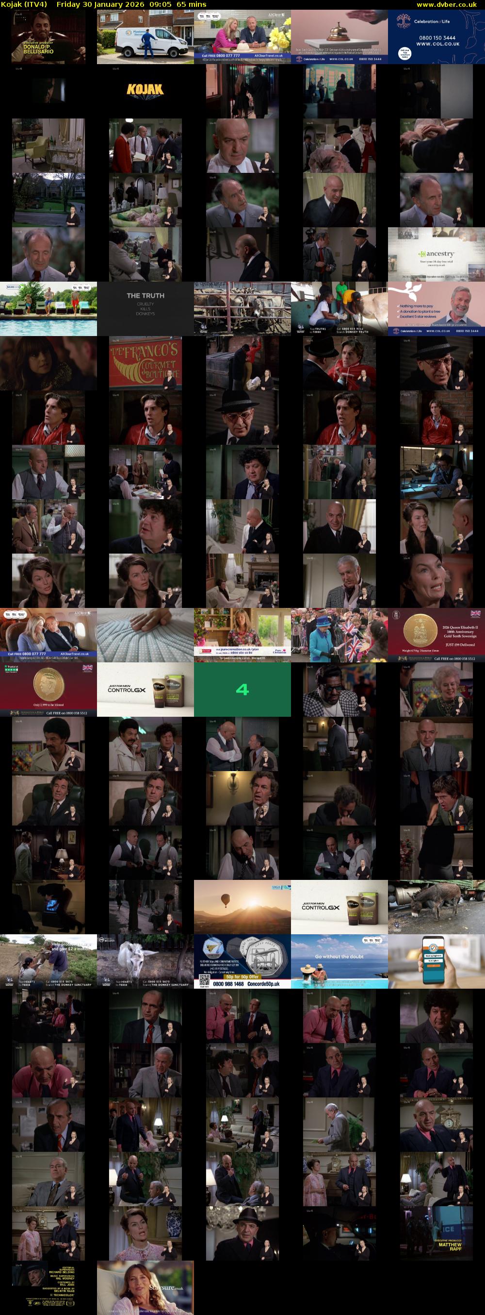 Kojak (ITV4) Friday 30 January 2026 09:05 - 10:10