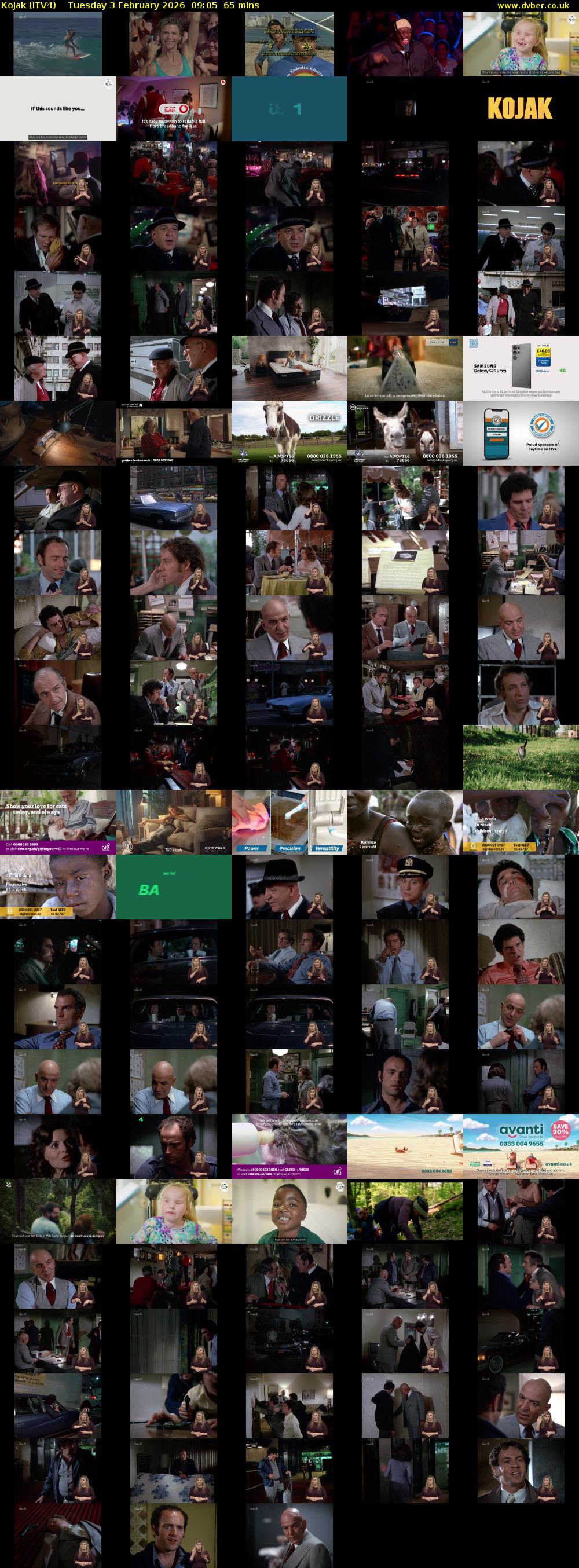 Kojak (ITV4) Tuesday 3 February 2026 09:05 - 10:10