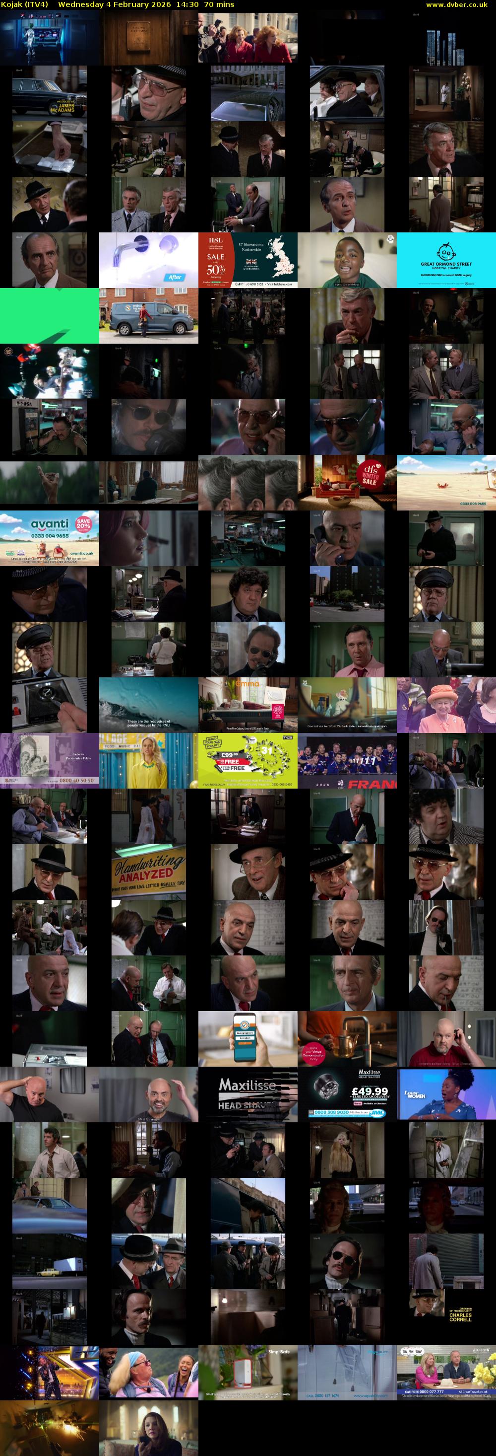Kojak (ITV4) Wednesday 4 February 2026 14:30 - 15:40