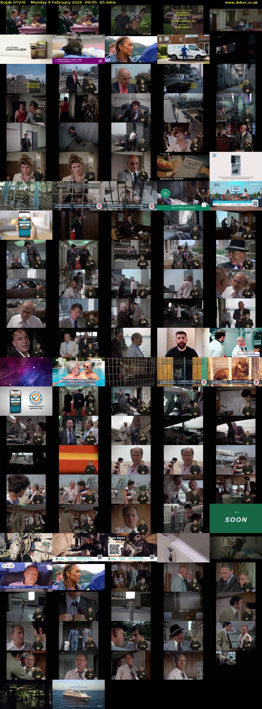 Kojak (ITV4) Monday 9 February 2026 09:05 - 10:10