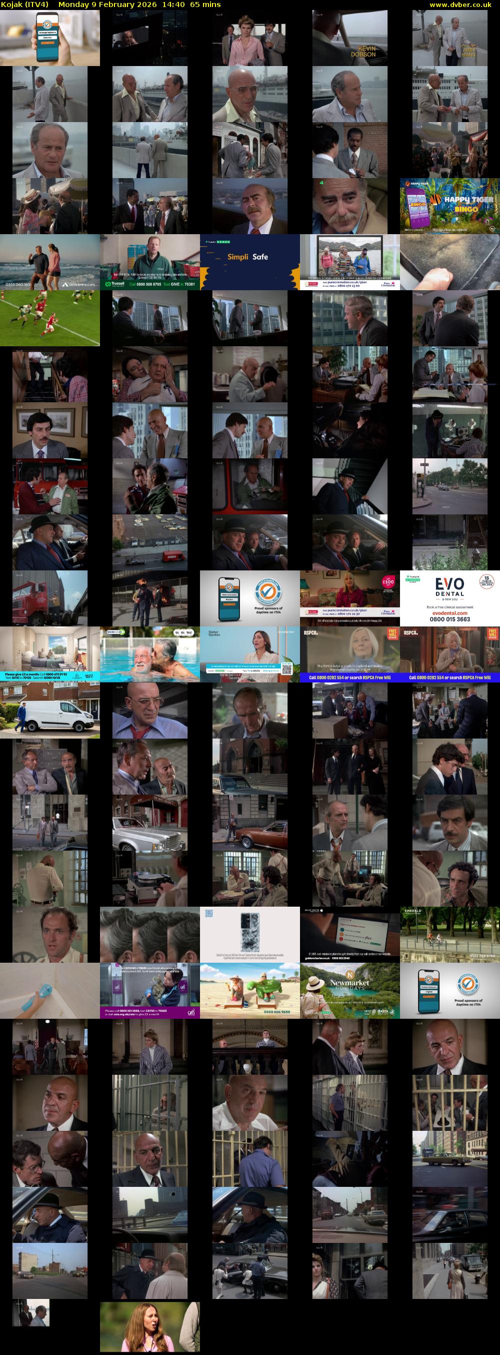 Kojak (ITV4) Monday 9 February 2026 14:40 - 15:45