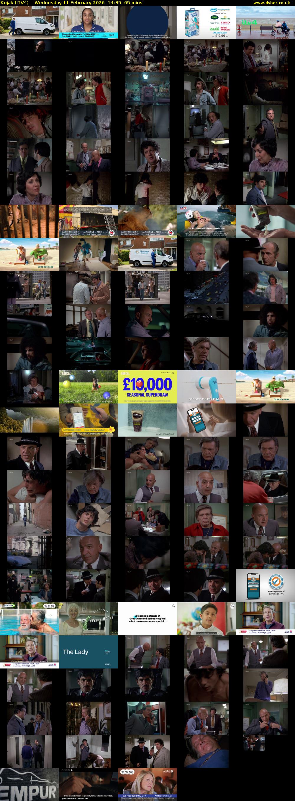 Kojak (ITV4) Wednesday 11 February 2026 14:35 - 15:40