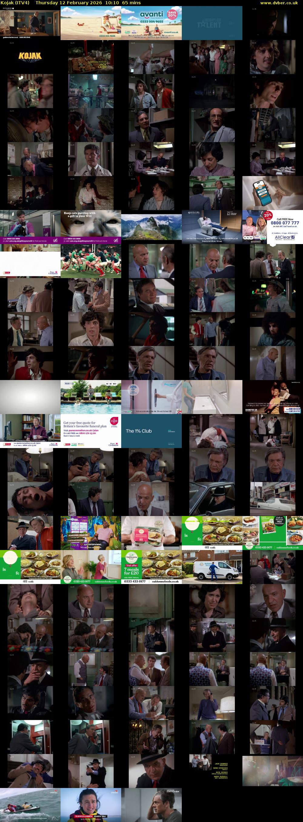 Kojak (ITV4) Thursday 12 February 2026 10:10 - 11:15