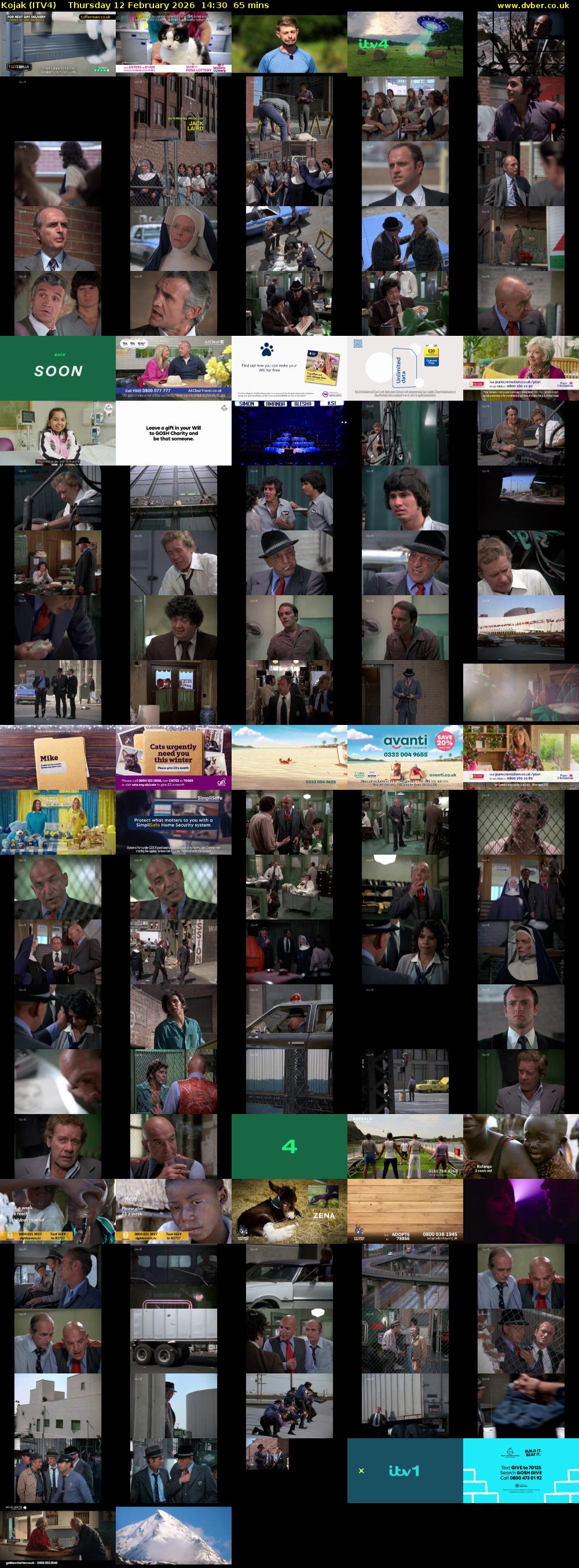 Kojak (ITV4) Thursday 12 February 2026 14:30 - 15:35