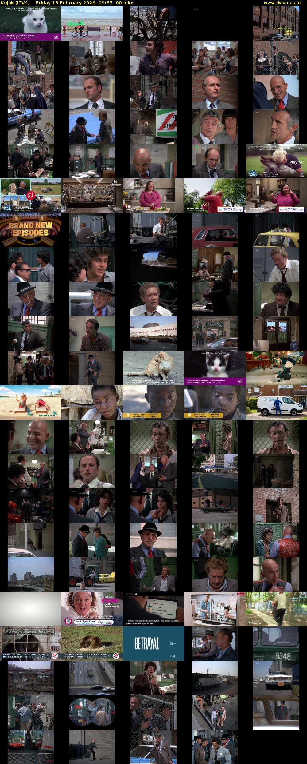 Kojak (ITV4) Friday 13 February 2026 09:35 - 10:35