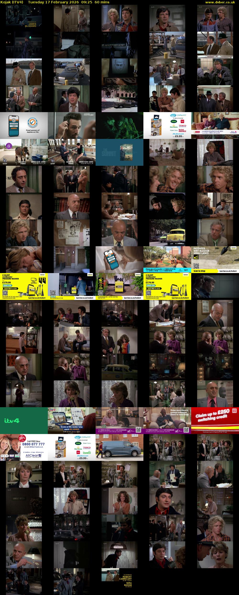 Kojak (ITV4) Tuesday 17 February 2026 09:25 - 10:25