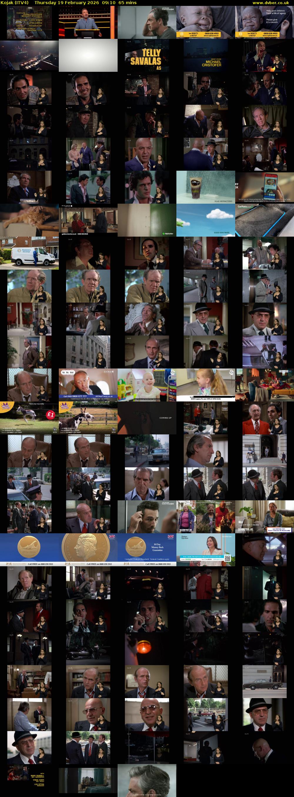 Kojak (ITV4) Thursday 19 February 2026 09:10 - 10:15