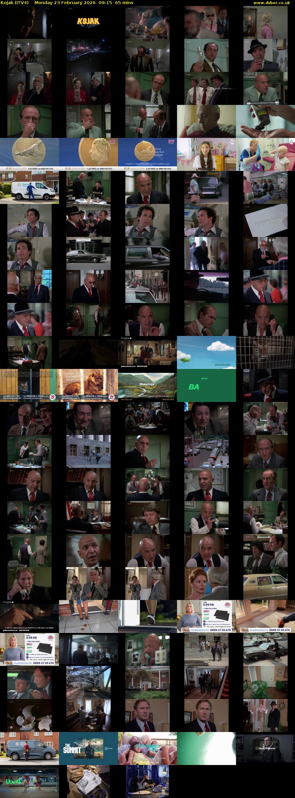 Kojak (ITV4) Monday 23 February 2026 09:15 - 10:20
