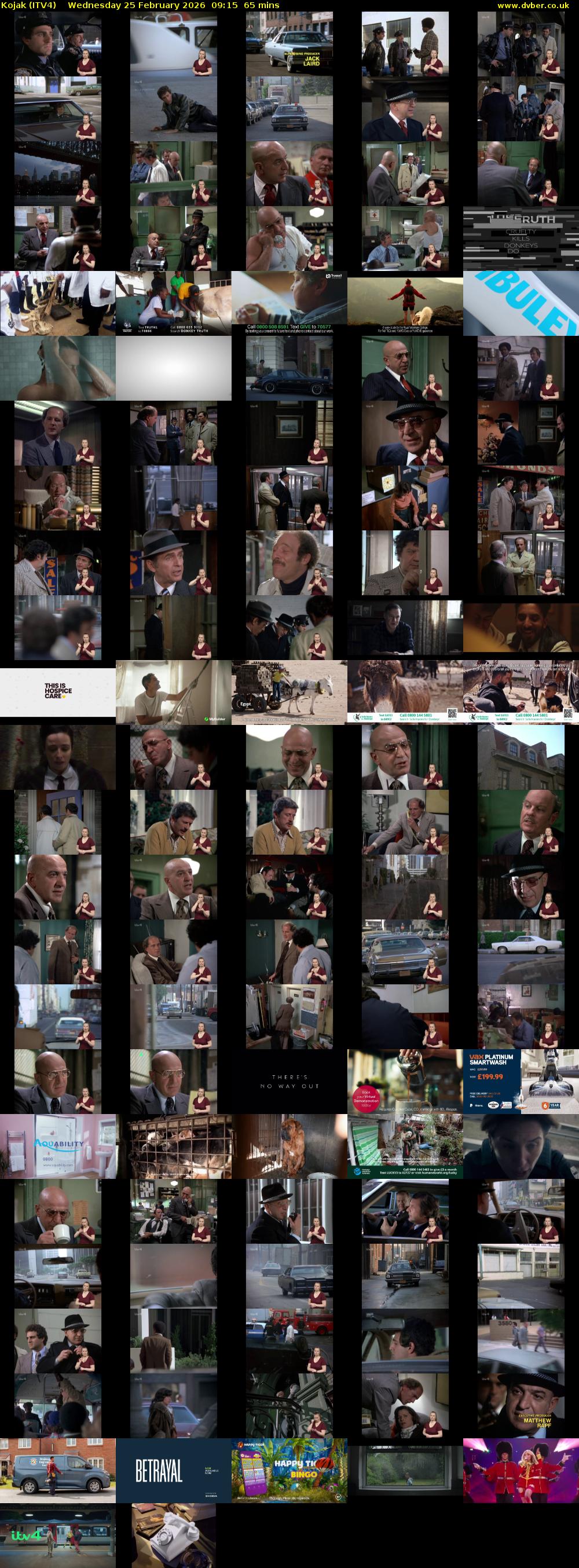 Kojak (ITV4) Wednesday 25 February 2026 09:15 - 10:20