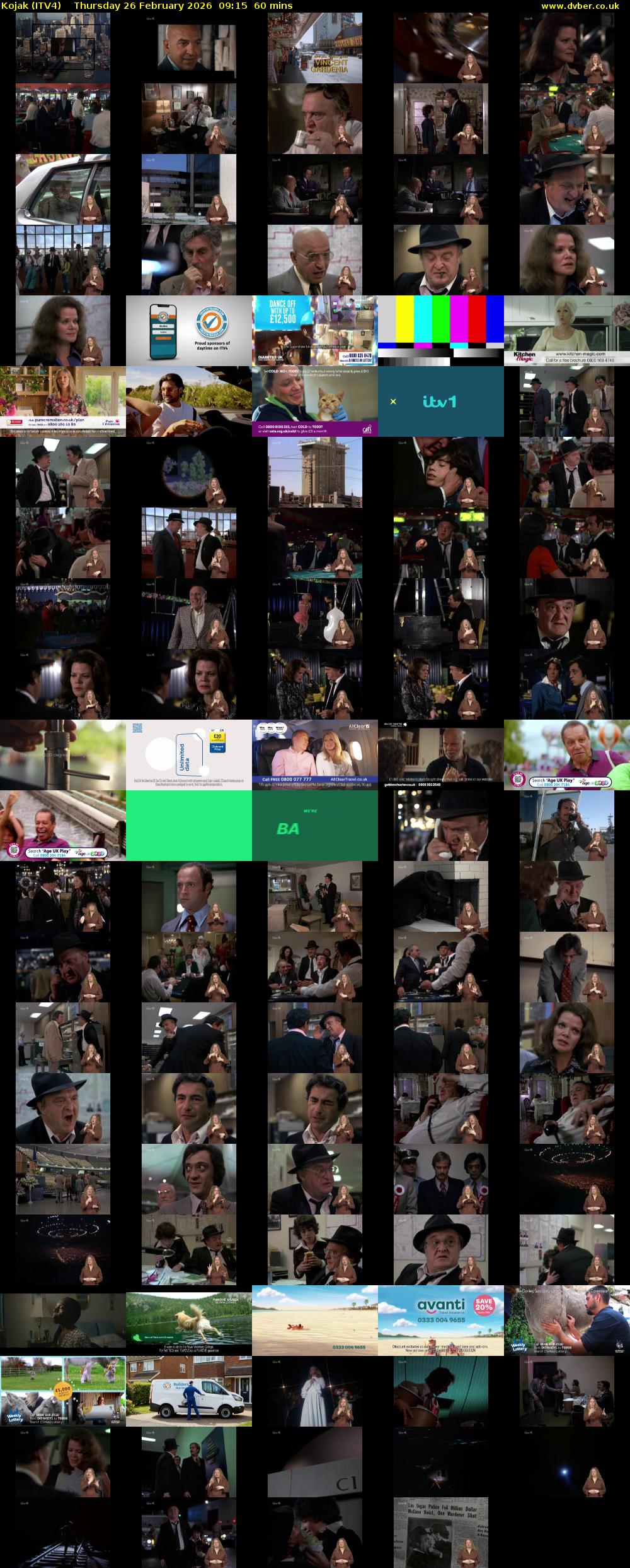 Kojak (ITV4) Thursday 26 February 2026 09:15 - 10:15