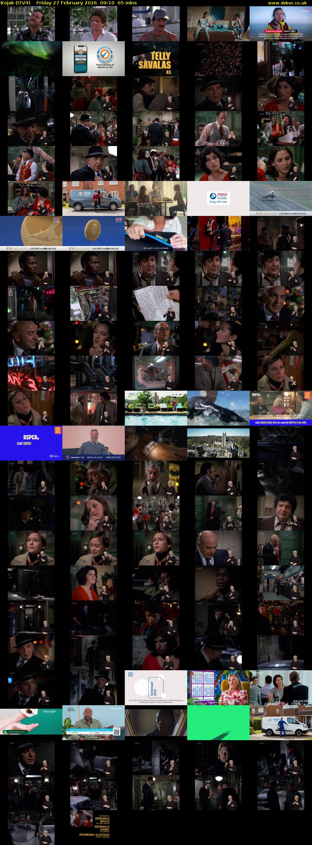 Kojak (ITV4) Friday 27 February 2026 09:10 - 10:15