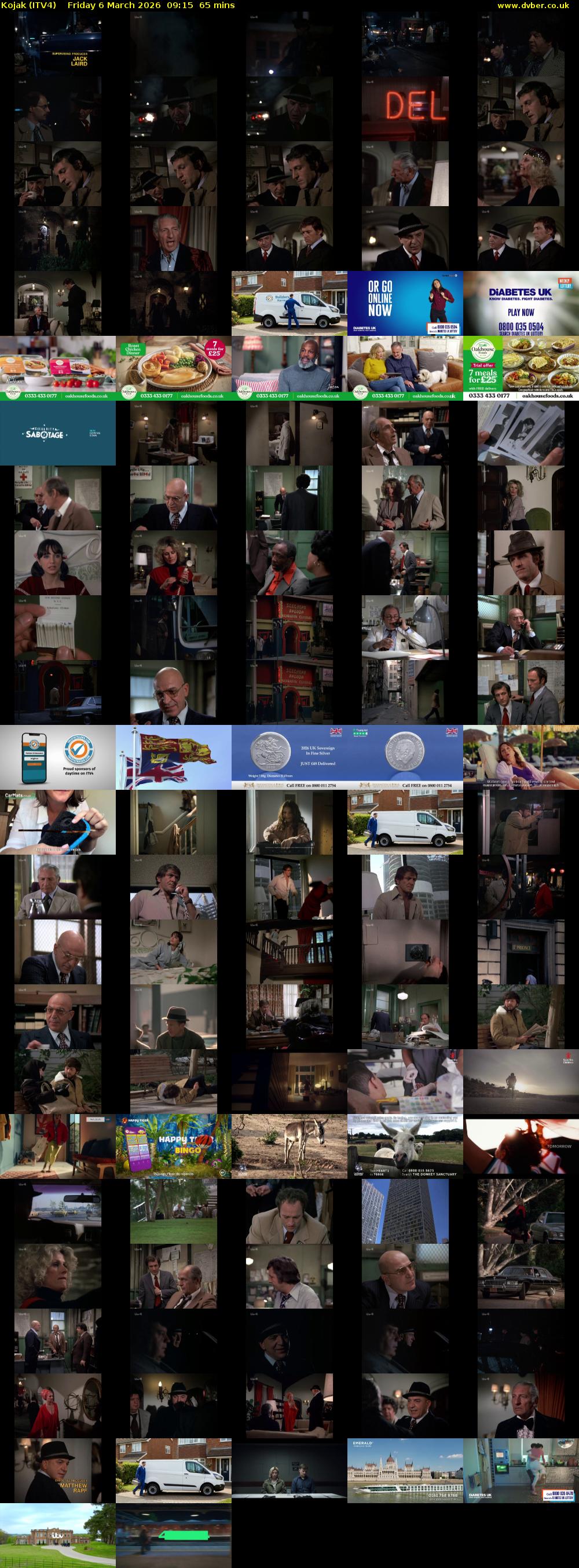 Kojak (ITV4) Friday 6 March 2026 09:15 - 10:20