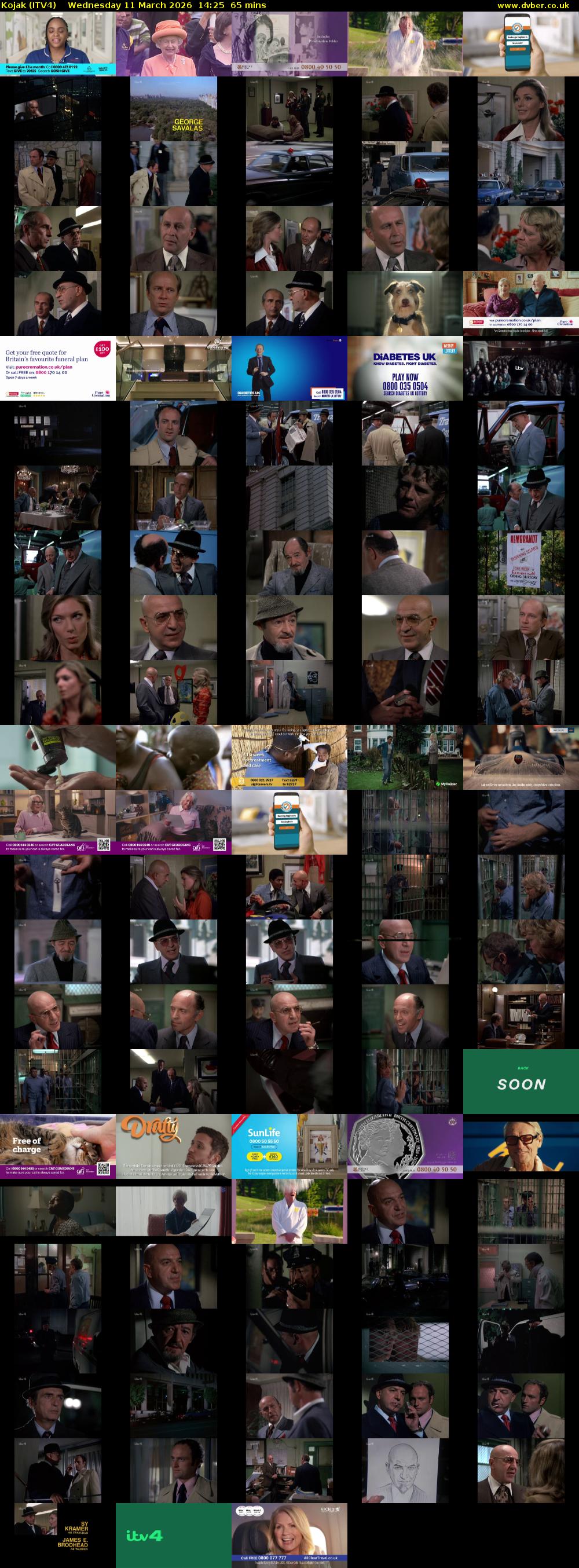 Kojak (ITV4) Wednesday 11 March 2026 14:25 - 15:30