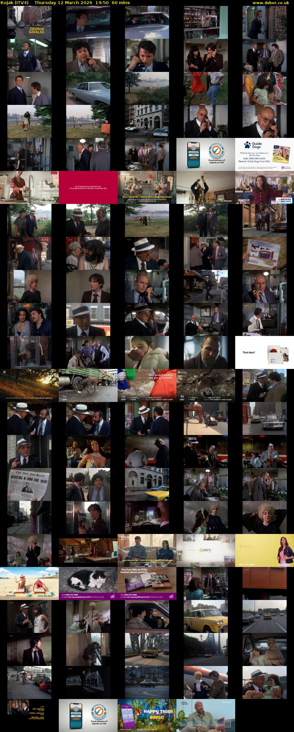 Kojak (ITV4) Thursday 12 March 2026 14:50 - 15:50