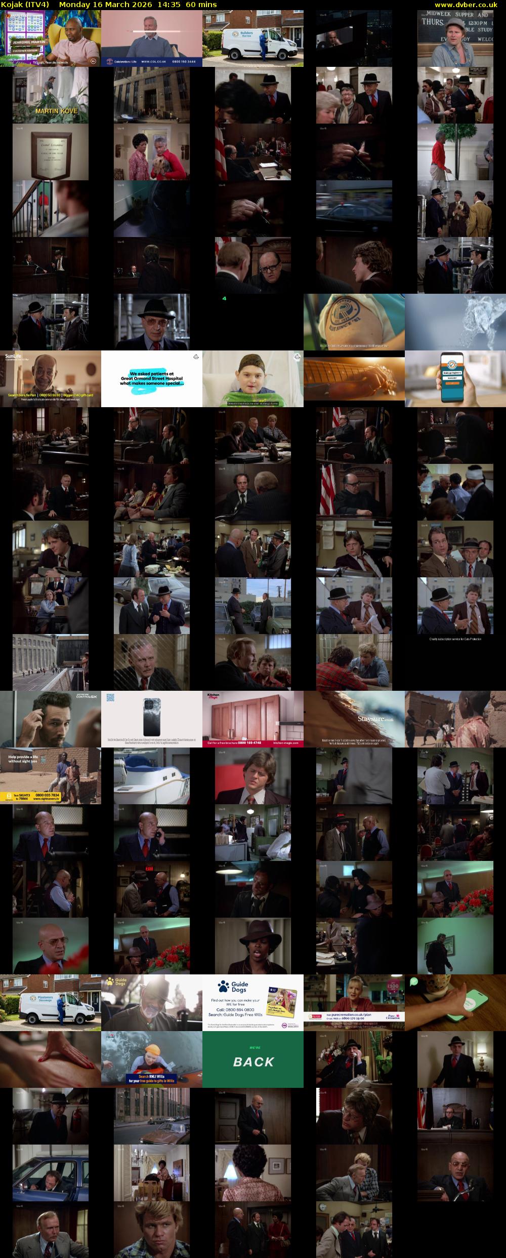 Kojak (ITV4) Monday 16 March 2026 14:35 - 15:35