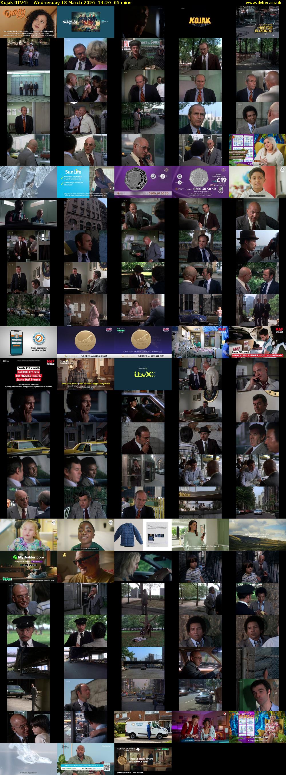 Kojak (ITV4) Wednesday 18 March 2026 14:20 - 15:25