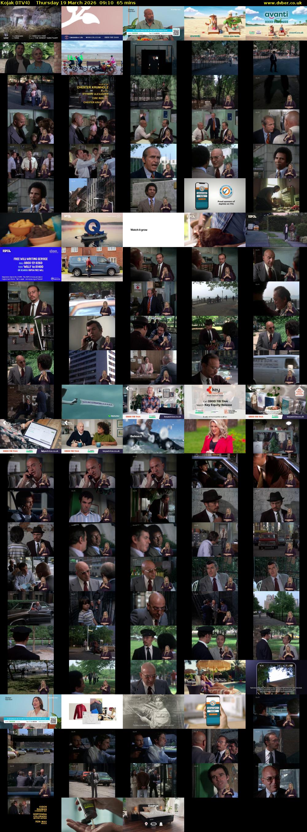 Kojak (ITV4) Thursday 19 March 2026 09:10 - 10:15