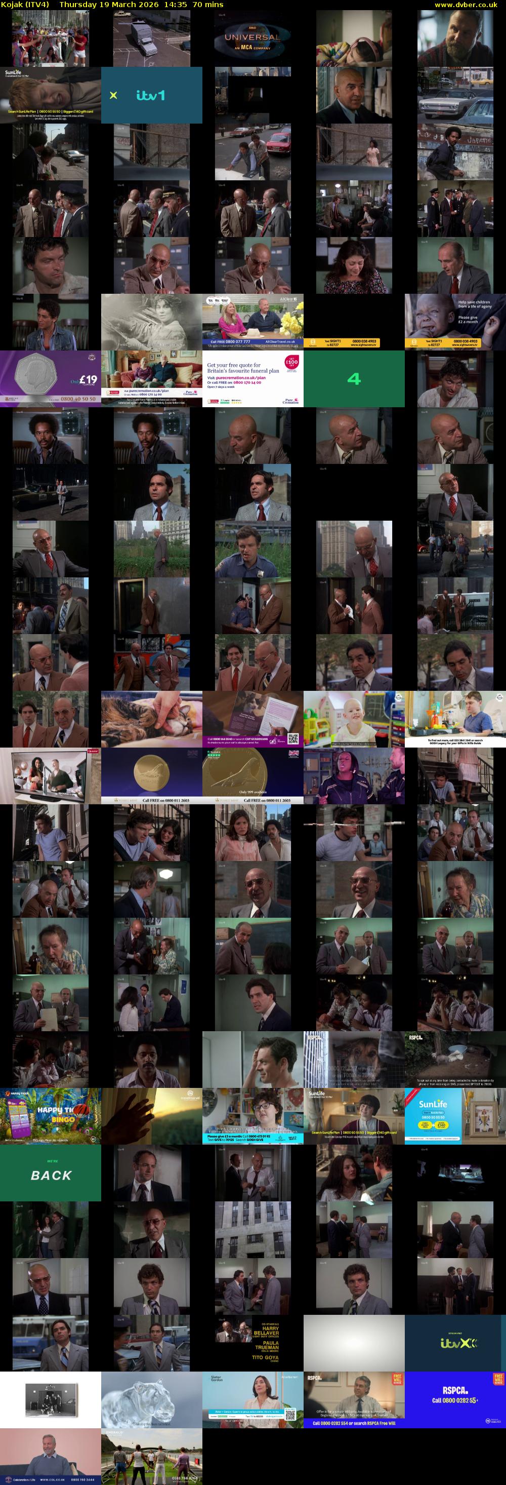 Kojak (ITV4) Thursday 19 March 2026 14:35 - 15:45