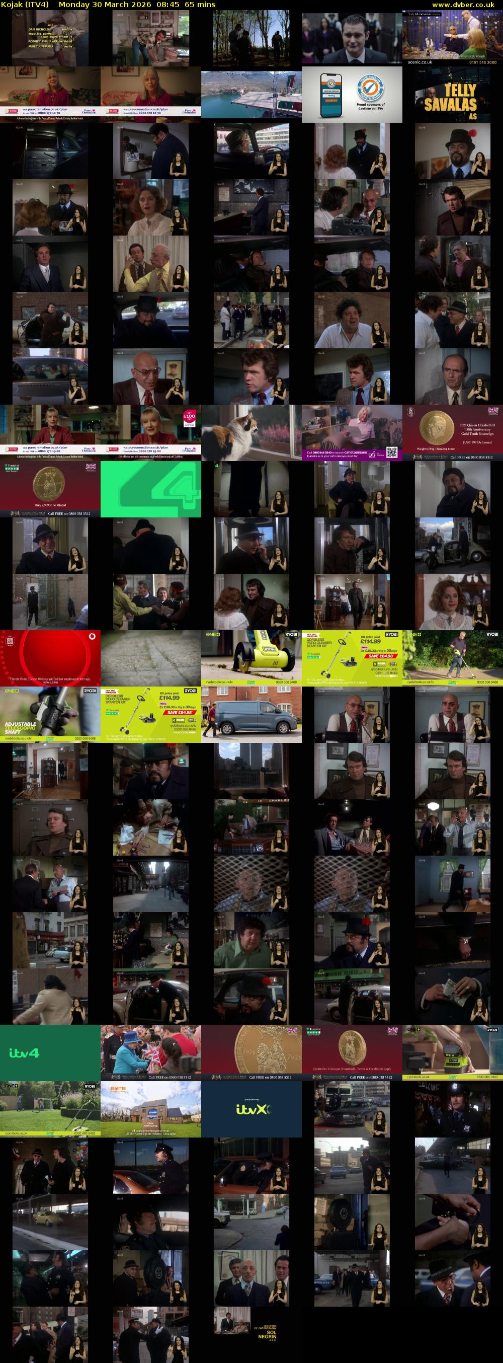 Kojak (ITV4) Monday 30 March 2026 08:45 - 09:50