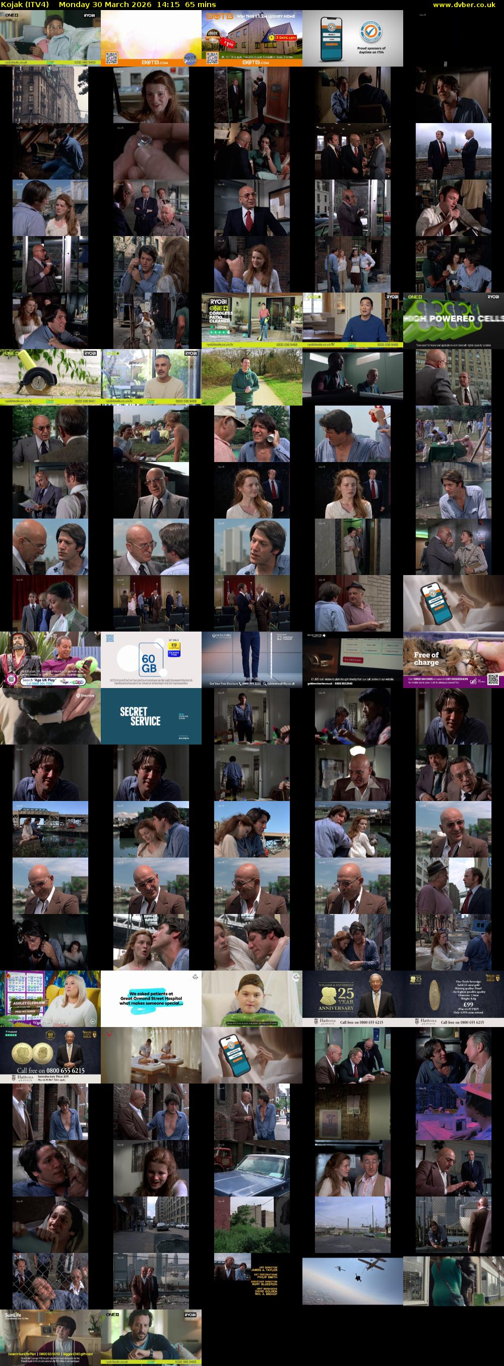 Kojak (ITV4) Monday 30 March 2026 14:15 - 15:20