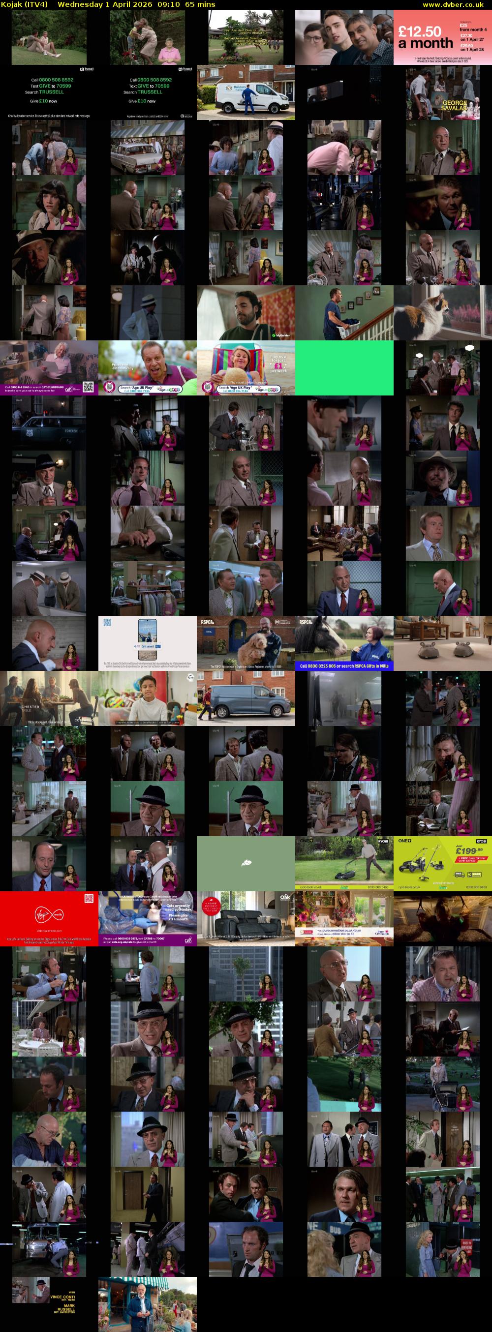 Kojak (ITV4) Wednesday 1 April 2026 09:10 - 10:15