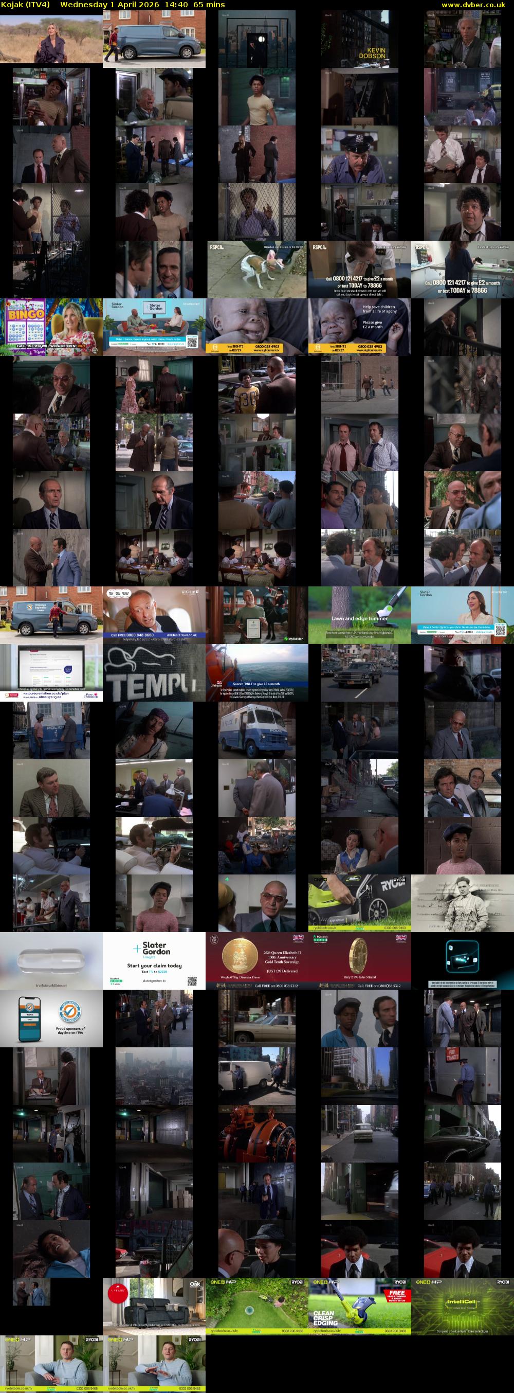 Kojak (ITV4) Wednesday 1 April 2026 14:40 - 15:45
