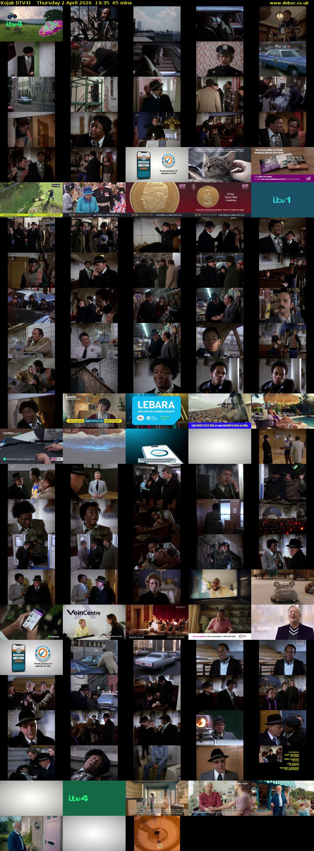 Kojak (ITV4) Thursday 2 April 2026 14:35 - 15:40