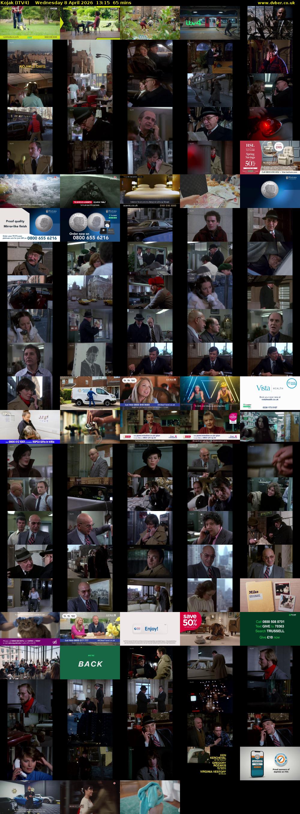 Kojak (ITV4) Wednesday 8 April 2026 13:15 - 14:20