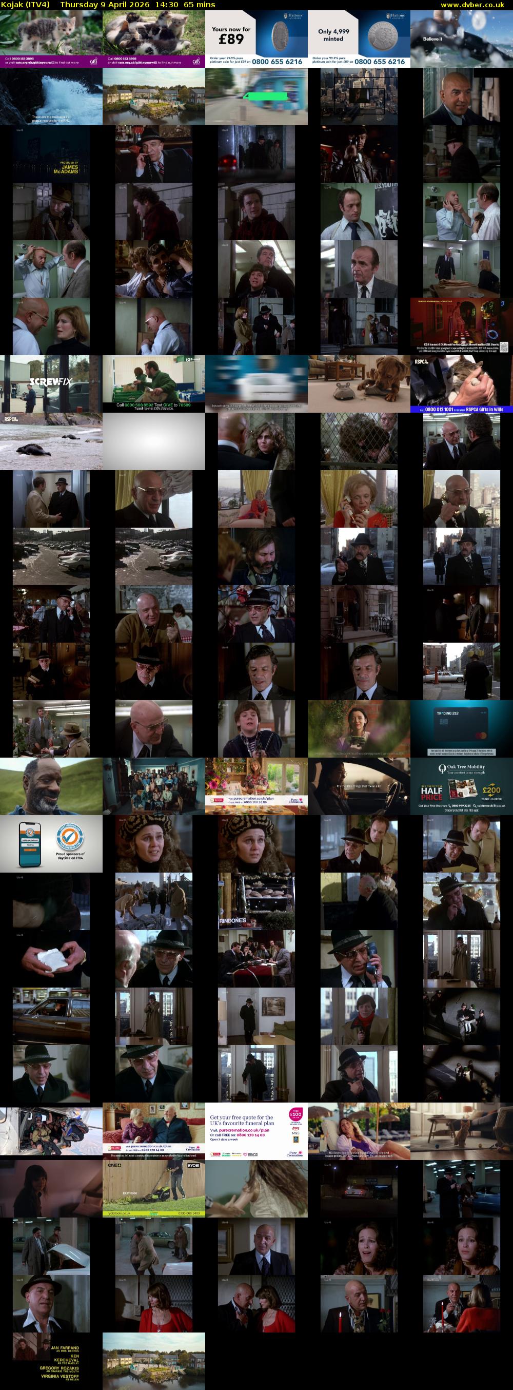 Kojak (ITV4) Thursday 9 April 2026 14:30 - 15:35