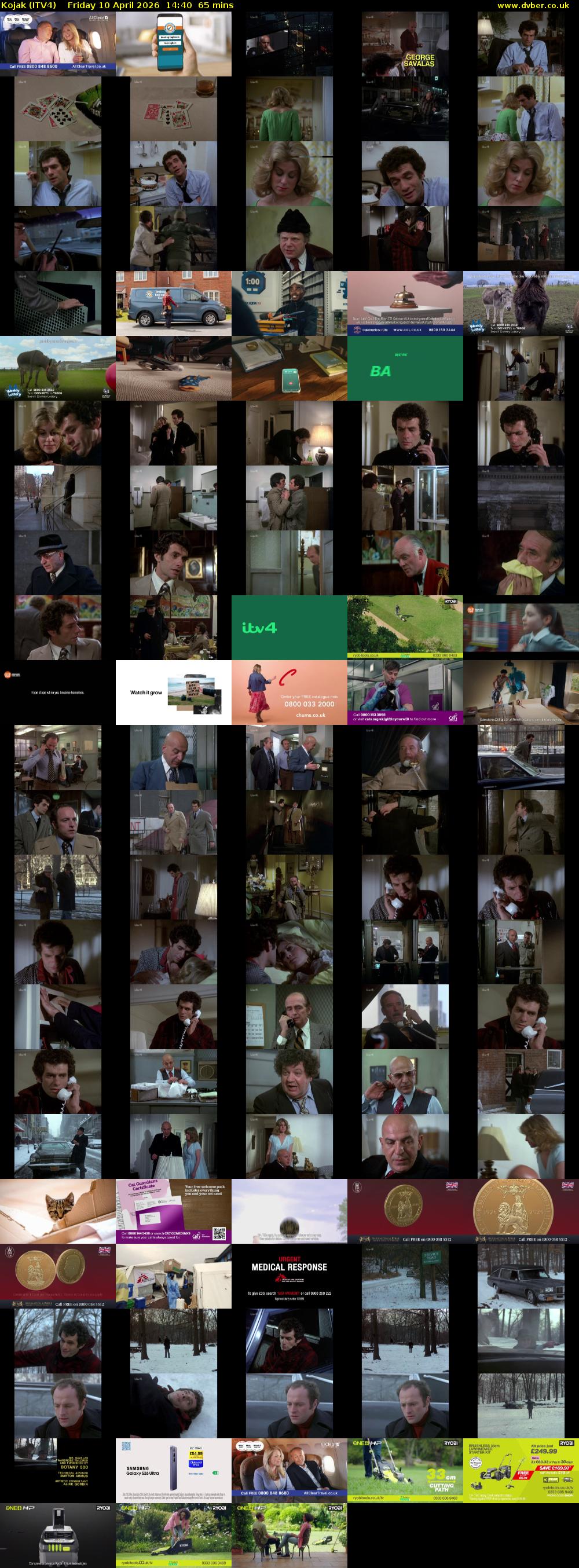 Kojak (ITV4) Friday 10 April 2026 14:40 - 15:45