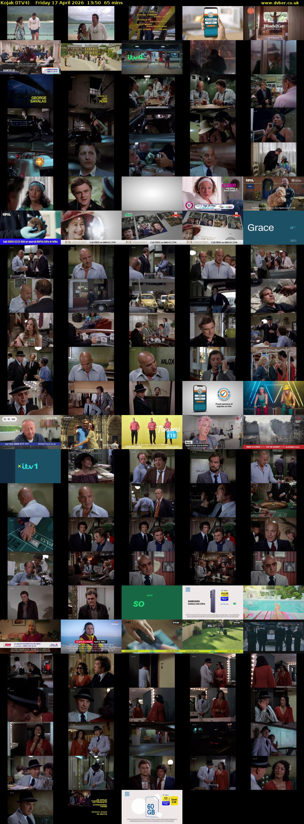 Kojak (ITV4) Friday 17 April 2026 13:50 - 14:55