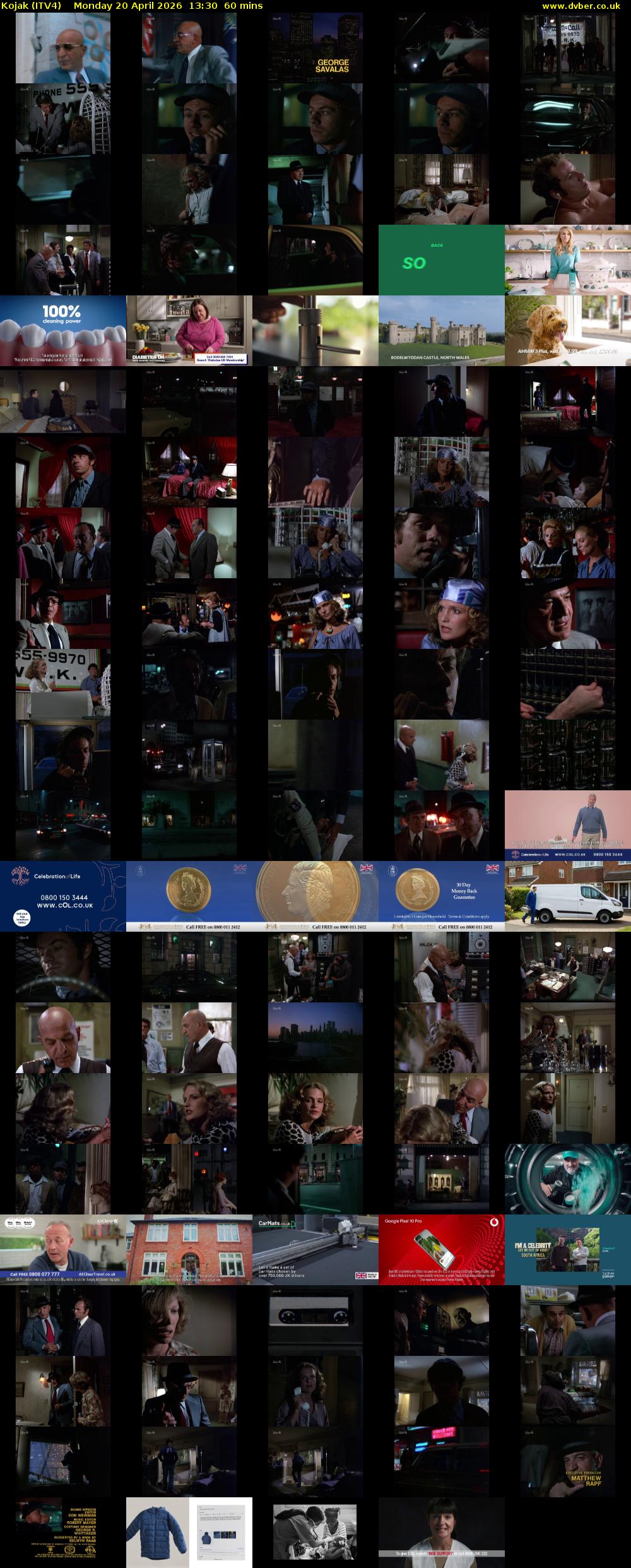 Kojak (ITV4) Monday 20 April 2026 13:30 - 14:30