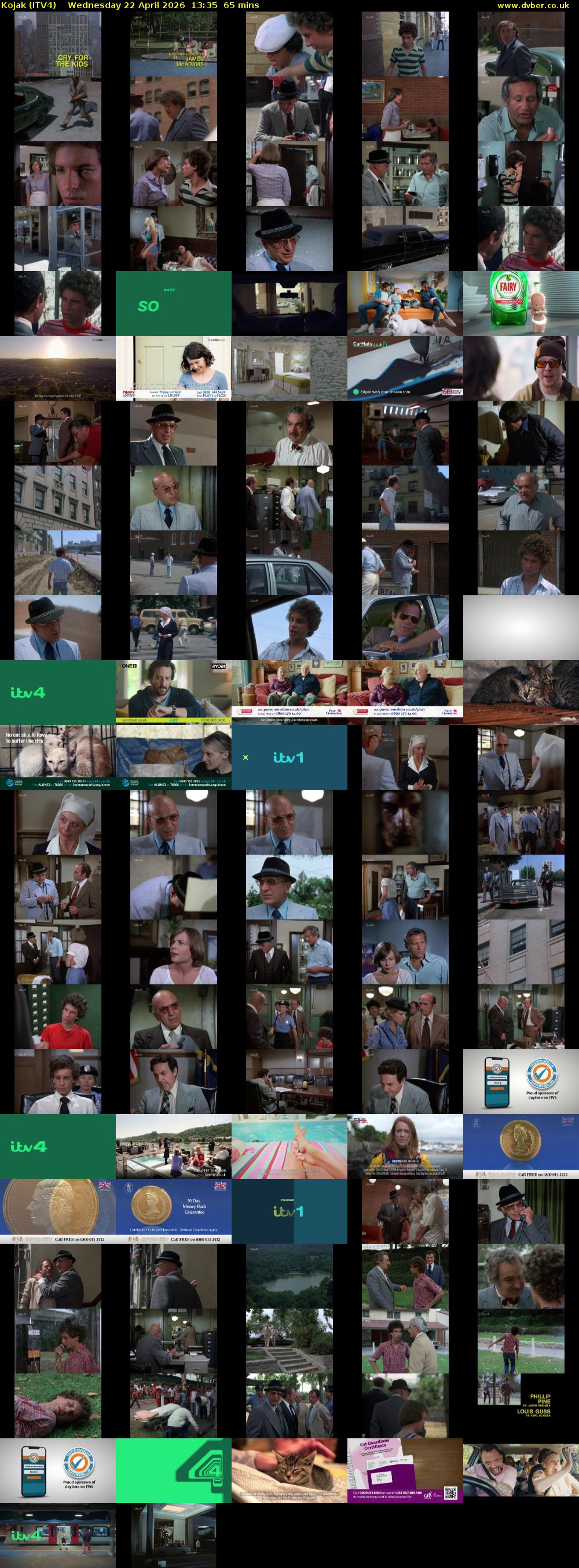 Kojak (ITV4) Wednesday 22 April 2026 13:35 - 14:40