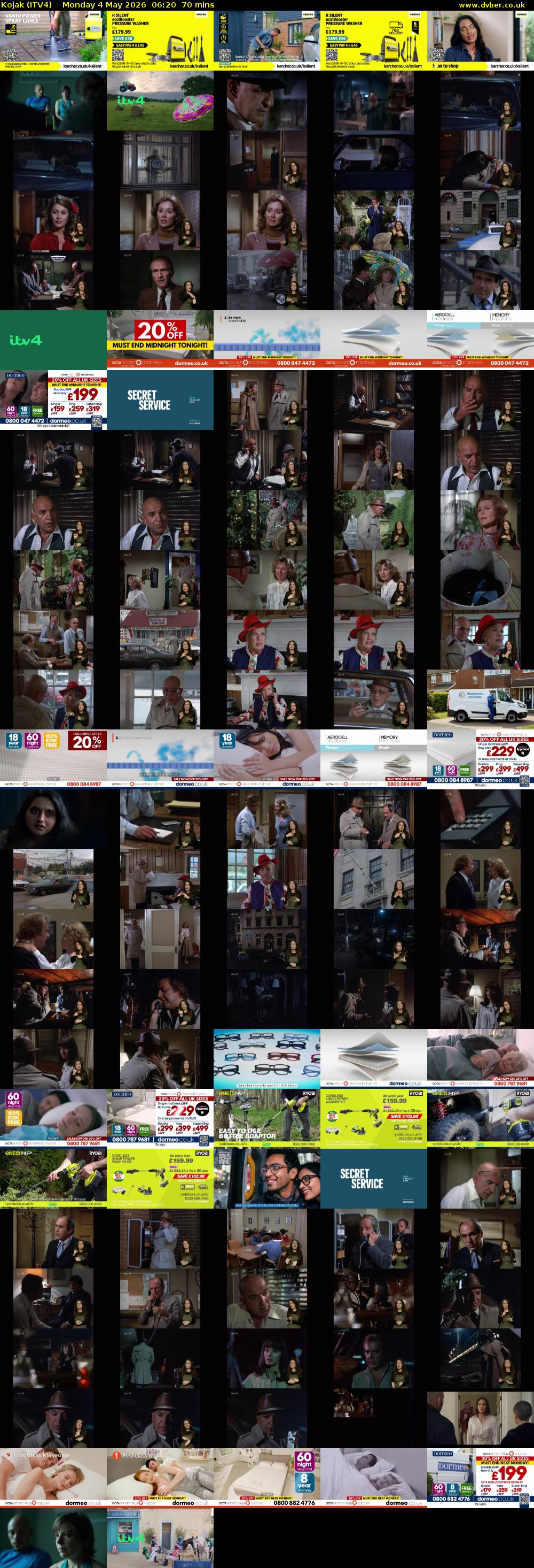 Kojak (ITV4) Monday 4 May 2026 06:20 - 07:30