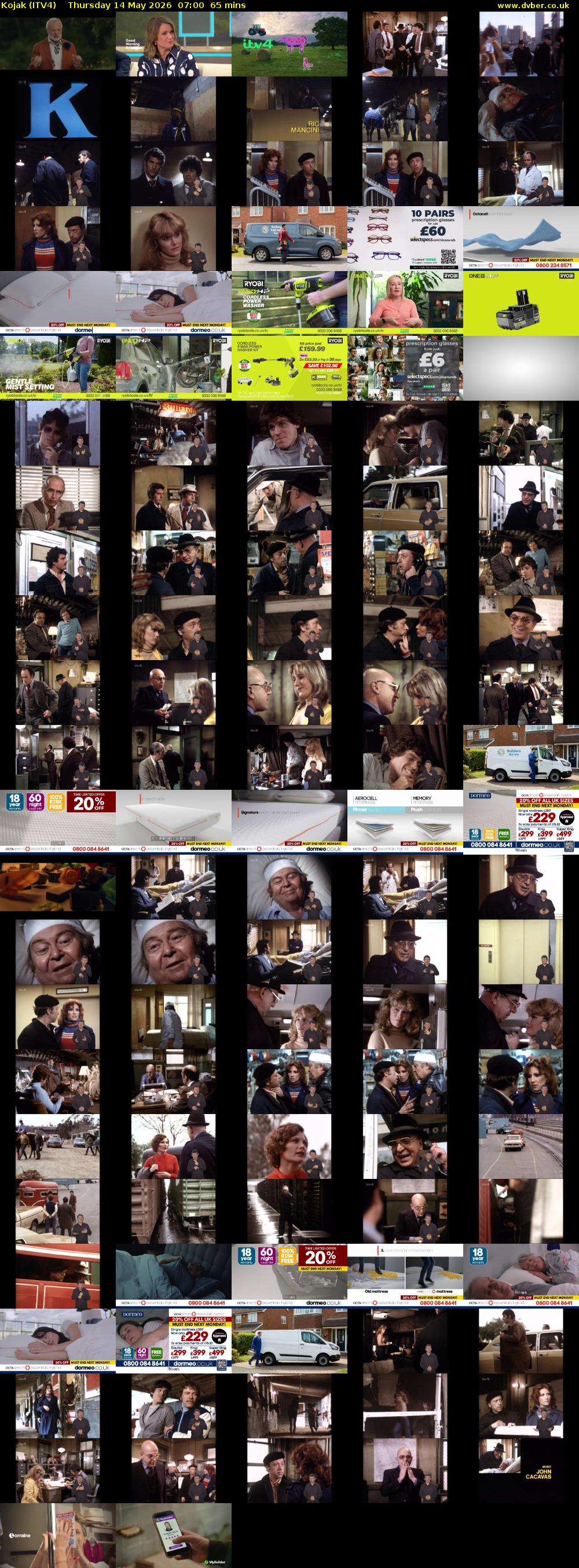 Kojak (ITV4) Thursday 14 May 2026 07:00 - 08:05