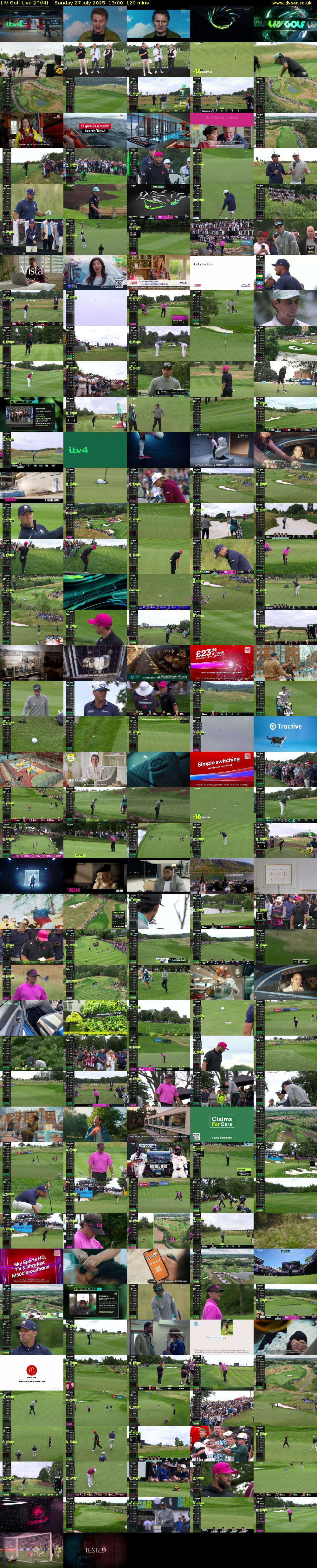 LIV Golf Live (ITV4) Sunday 27 July 2025 13:00 - 15:00