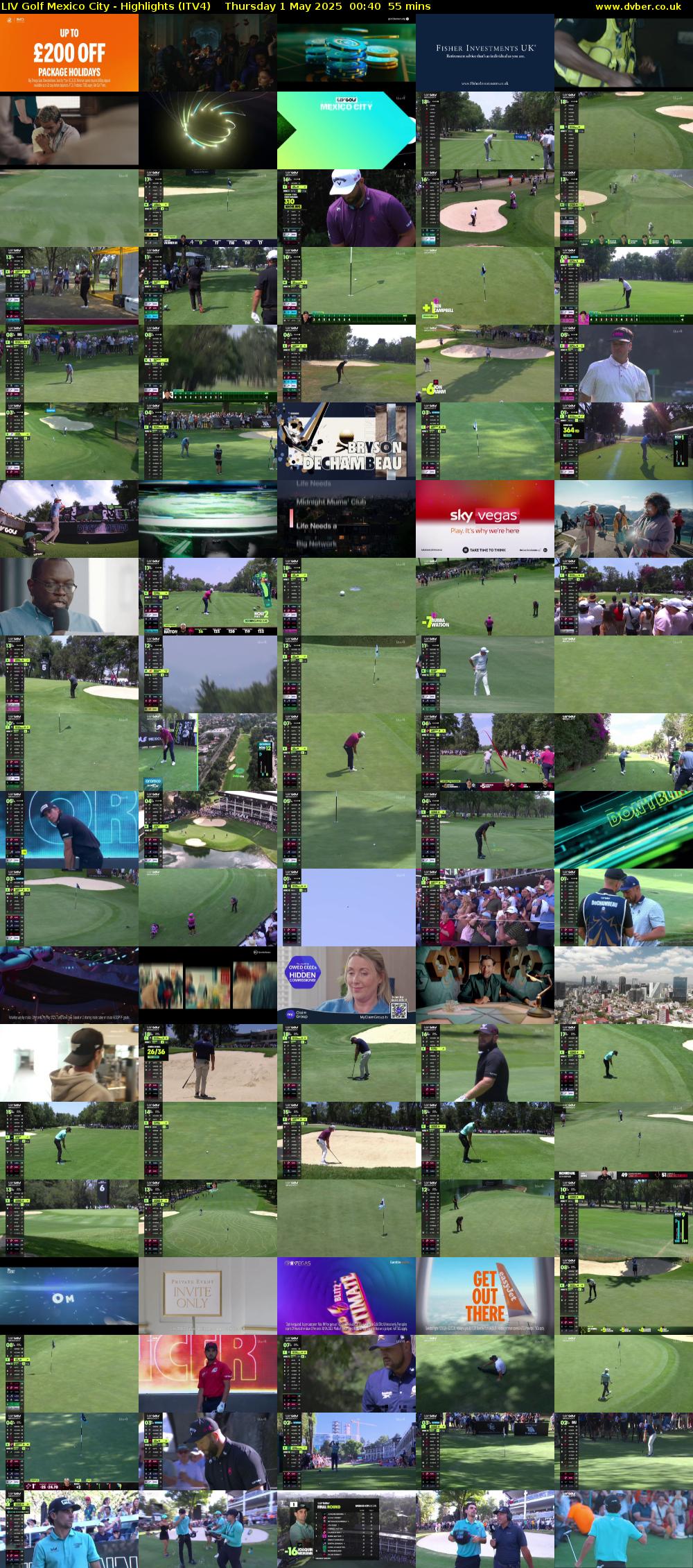 LIV Golf Mexico City - Highlights (ITV4) Thursday 1 May 2025 00:40 - 01:35