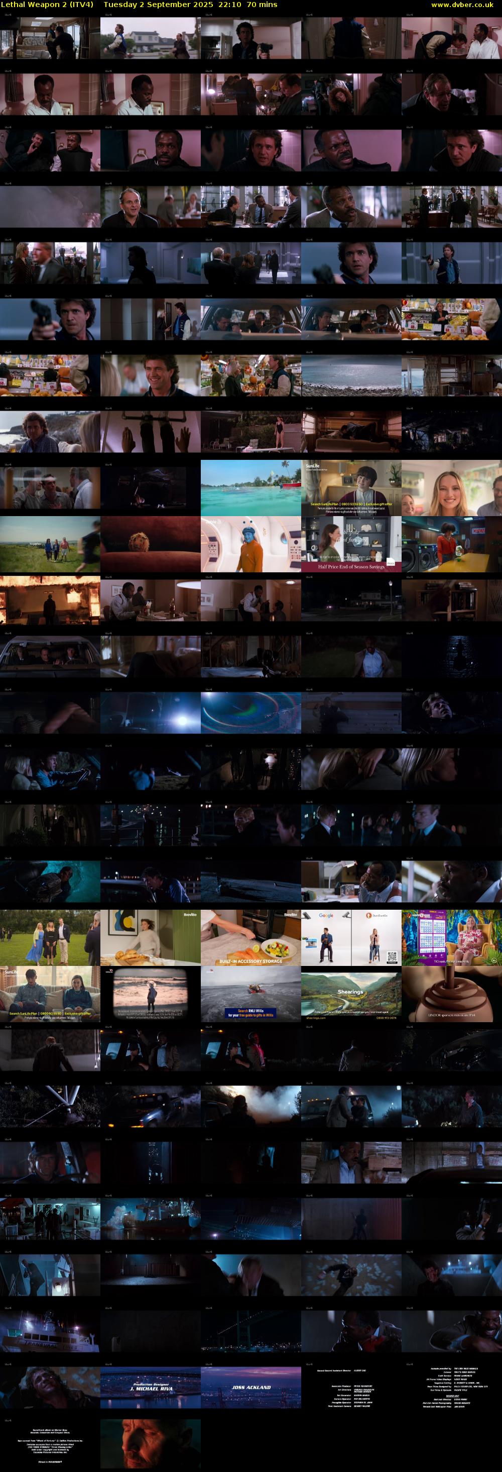 Lethal Weapon 2 (ITV4) Tuesday 2 September 2025 22:10 - 23:20