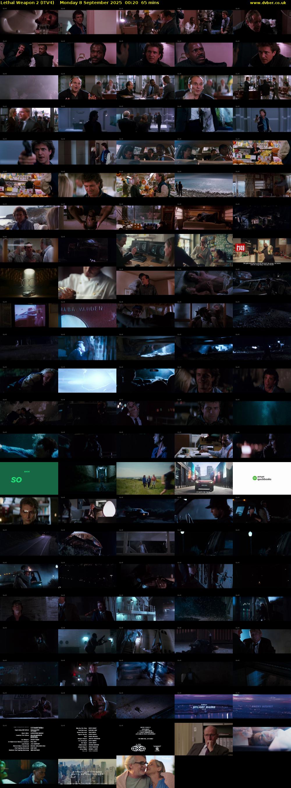 Lethal Weapon 2 (ITV4) Monday 8 September 2025 00:20 - 01:25