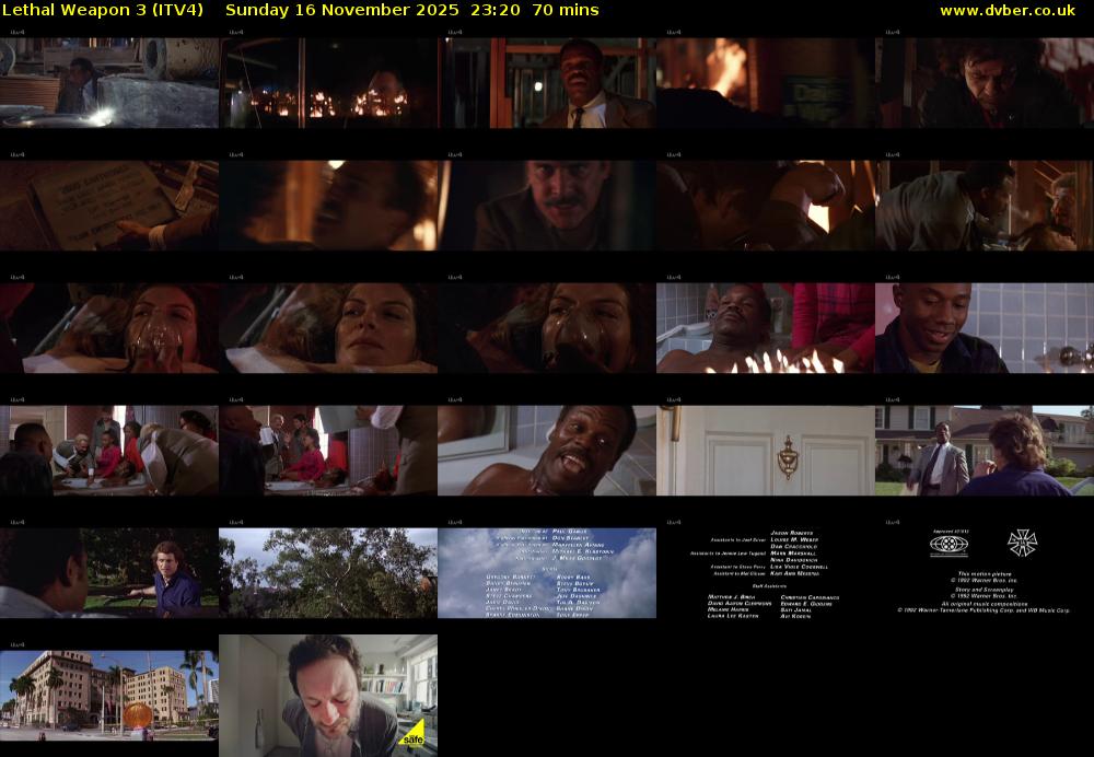 Lethal Weapon 3 (ITV4) Sunday 16 November 2025 23:20 - 00:30