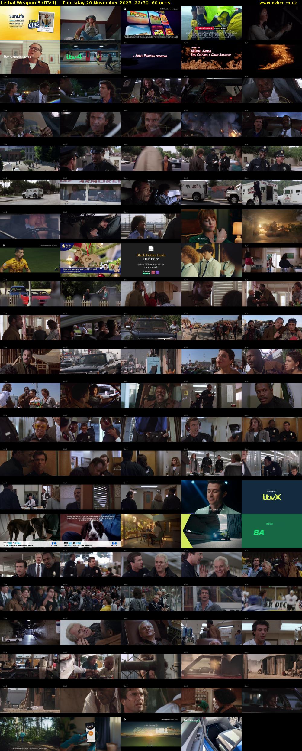 Lethal Weapon 3 (ITV4) Thursday 20 November 2025 22:50 - 23:50