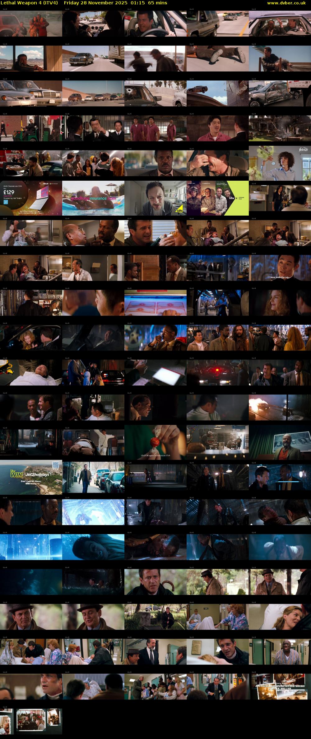 Lethal Weapon 4 (ITV4) Friday 28 November 2025 01:15 - 02:20