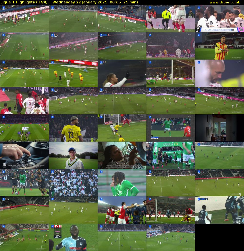 Ligue 1 Highlights (ITV4) Wednesday 22 January 2025 00:05 - 00:30