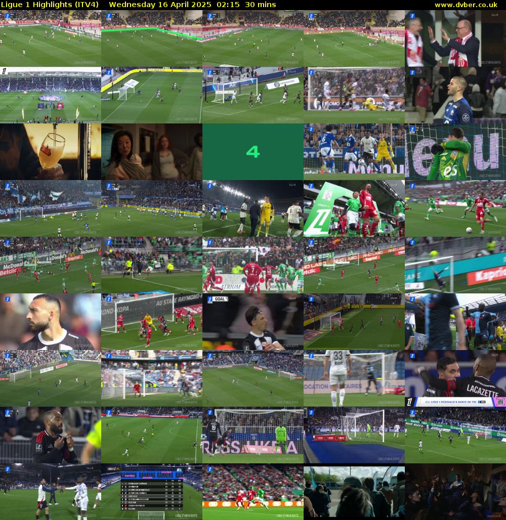 Ligue 1 Highlights (ITV4) Wednesday 16 April 2025 02:15 - 02:45