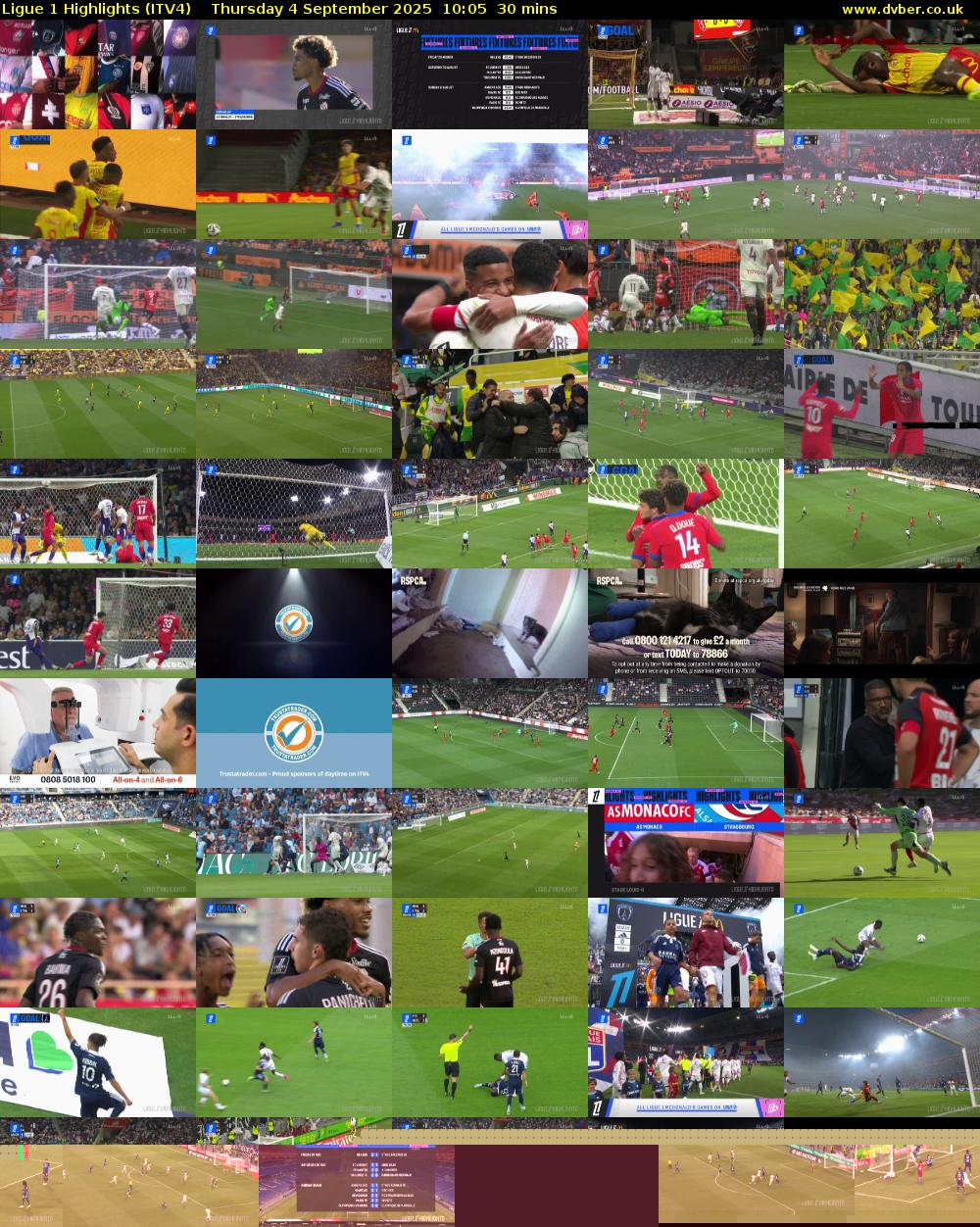 Ligue 1 Highlights (ITV4) Thursday 4 September 2025 10:05 - 10:35