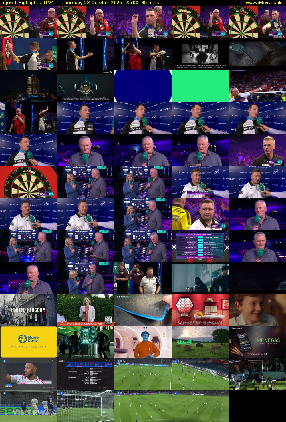 Ligue 1 Highlights (ITV4) Thursday 23 October 2025 22:00 - 22:35