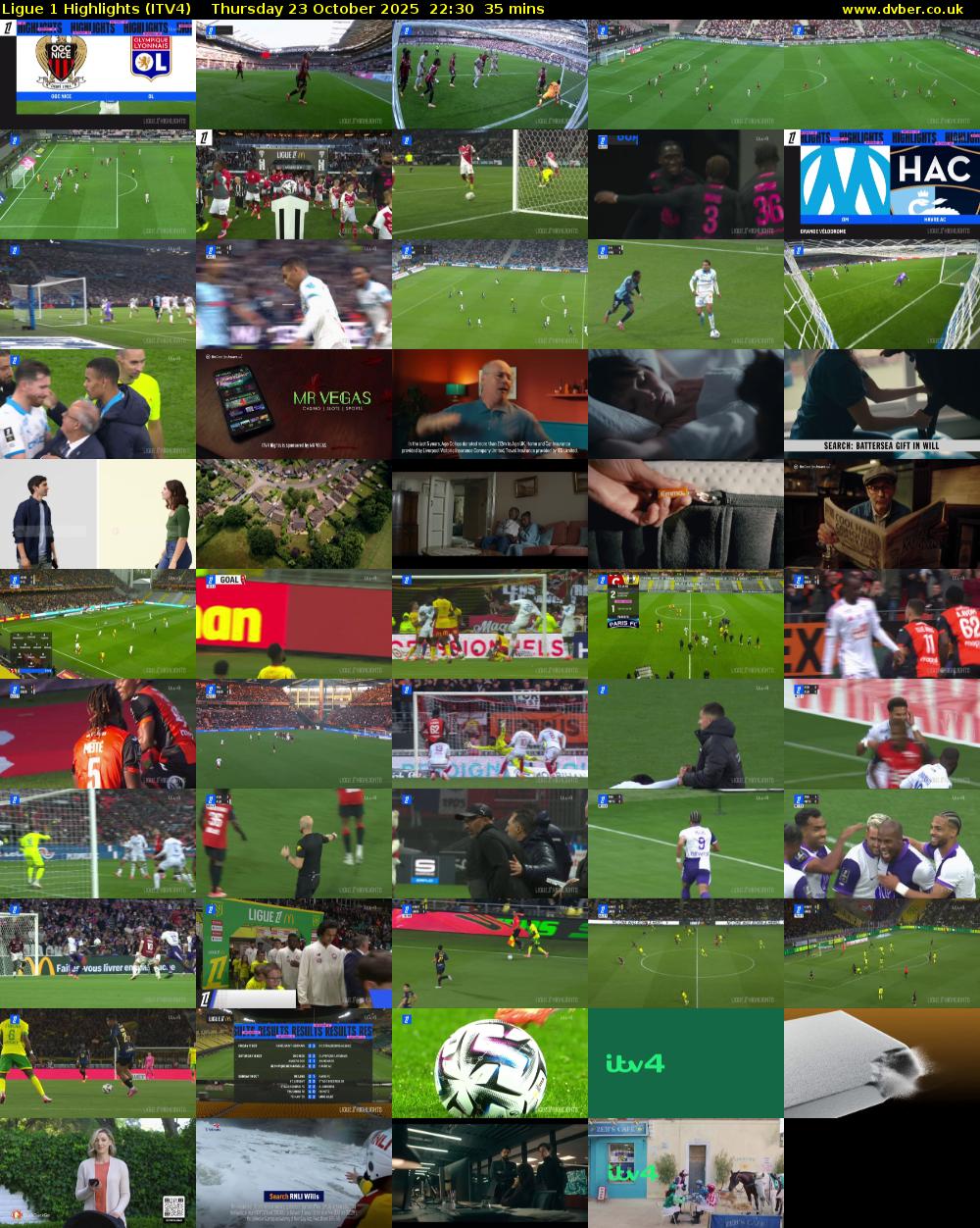 Ligue 1 Highlights (ITV4) Thursday 23 October 2025 22:30 - 23:05